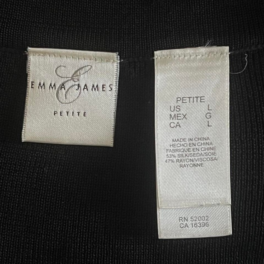 Vintage Emma James Black Beaded Silk Blend Knit Top - Picture 7 of 8